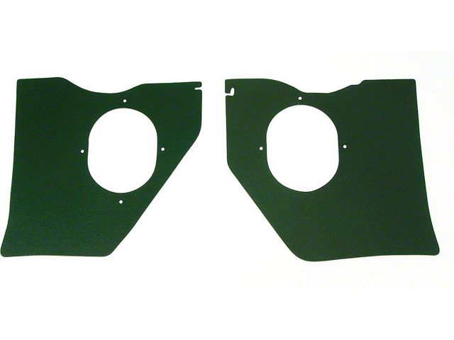 Full Size Chevy Kick Panels, For Cars Without Air Conditioning, Dark Green, 1961-1962