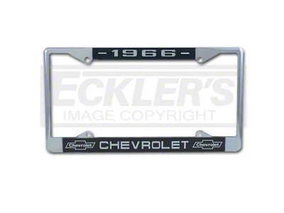 Full Size Chevy License Plate Frame With Chevy Bowtie And Year, 1958-1976