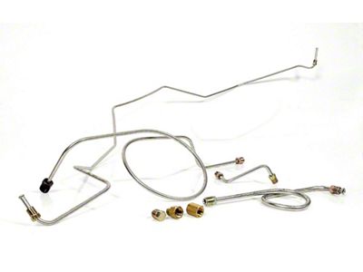 Full Size Chevy Power Front Brake Line Set, With Dual Master Cylinder, Stainless Steel, 1965-1968