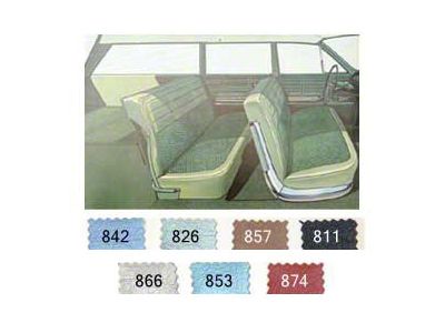 Full Size Chevy Preassembled Door Panel Interior Kit Service, 4-Door Wagon, Impala, 1963