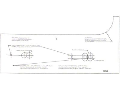 Full Size Chevy Rear Antenna Template, 1959