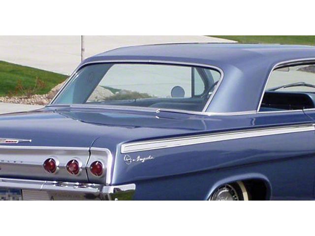 Full Size Chevy Rear Glass, Clear, 2-Door Hardtop, Impala, 1962-1964 (Impala Sports Coupe, Two-Door)