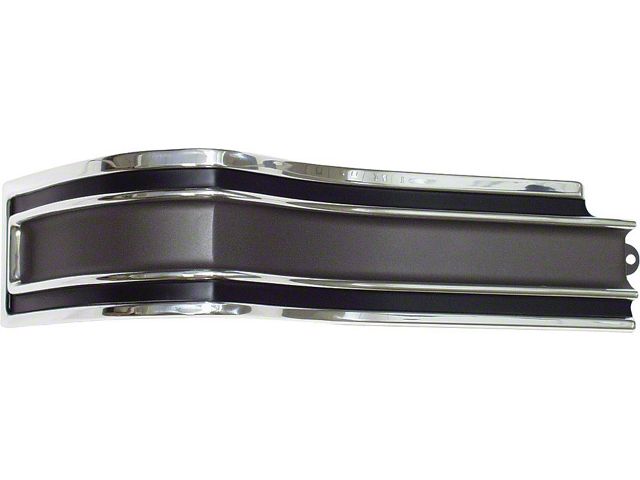 Full Size Chevy Rear Quarter Extension Panel Molding, Left,Impala SS, Black & Gray, 1965