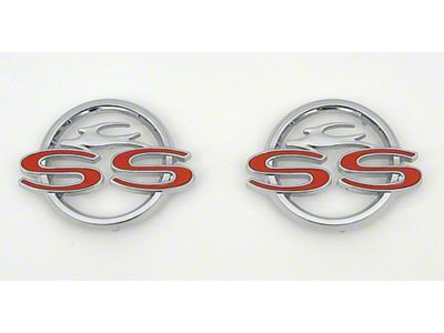 Full Size Chevy Rear Quarter Panel Emblems, Impala SS, 1962