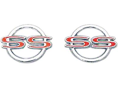 Full Size Chevy Rear Quarter Panel Emblems, Impala SS, 1964
