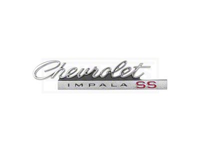 Full Size Chevy Rear Trunk Chevrolet Script & Emblem, 1-Piece Design, Impala SS, 1966