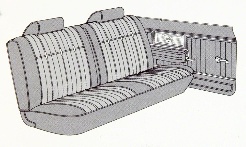 Ecklers Full Size Chevy Seat Cover Set, Bench Cloth, 2-Door