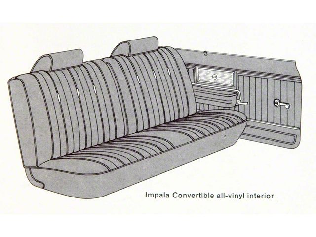 Full Size Chevy Seat Cover Set, Bench Vinyl, Convertible, Impala, 1969 (Impala Convertible)