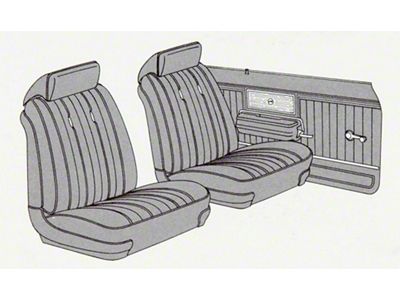 Full Size Chevy Seat Cover Set, Bucket Vinyl, 2-Door Hardtop, Impala, 1969