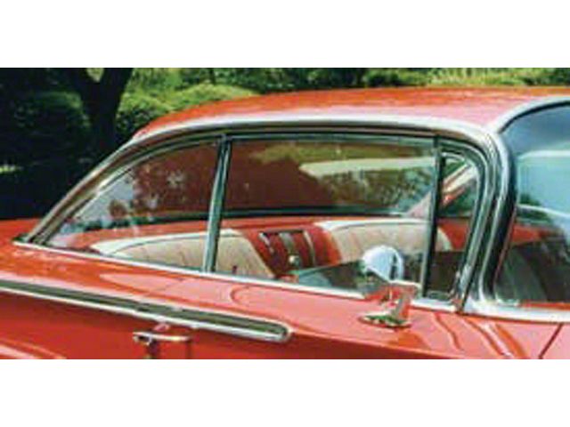 Full Size Chevy Side Glass Set, Clear, Non-Date Coded, 2-Door Hardtop, Impala, 1958 (Impala Sports Coupe)