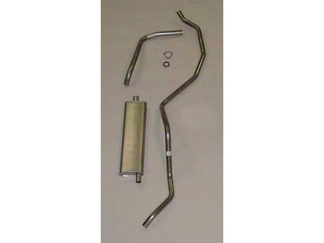 Full Size Chevy Single Exhaust System, Stainless Steel, 6-Cylinder, Wagon & El Camino, 1960-1962