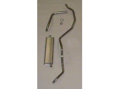Full Size Chevy Single Exhaust System, Aluminized, 6-Cylinder, Wagon & El Camino, 1960-1962