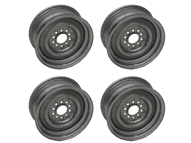 Full Size Chevy Steel Wheel Set, 14 X 6, For Disc Or Drum Brakes, 1958-1969