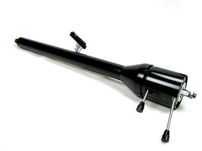 Full Size Chevy Steering Column Tilt, Floor Shift, Black Powder Coated, ididit, 1959-1960