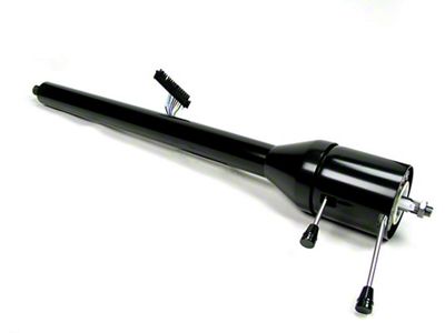 Full Size Chevy Steering Column Tilt, Floor Shift, Black Powder Coated, ididit, 1965-1966