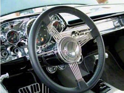 Full Size Chevy Steering Wheel Adapter, Short, Chrome, FitsIdidit Or Flaming River Columns, 1958-1972
