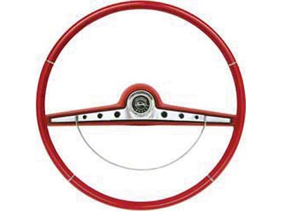 Full Size Chevy Steering Wheel, Two-Tone Red, Impala, 1963