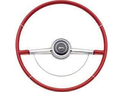 Full Size Chevy Steering Wheel, Two-Tone Red, Impala, 1964