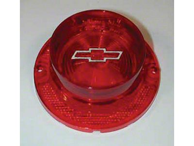 Full Size Chevy Taillight Lens, With Chrome Outlined BowtieLogo, 1963