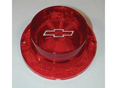 Full Size Chevy Taillight Lens, With Chrome Outlined BowtieLogo, 1963