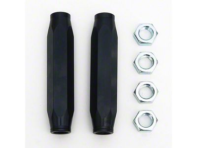 Full Size Chevy Tie Rod Sleeves, Custom, Billet Aluminum, Black, 1965-1970