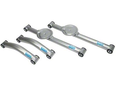 Full Size Chevy Trailing Arm Kit, Rear, Tubular, With Two Upper Arms, Silver Powder Coated, 1959-1964