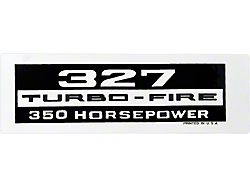 Full Size Chevy Valve Cover Decal, 327ci/350hp Turbo-Fire, 1958-1964