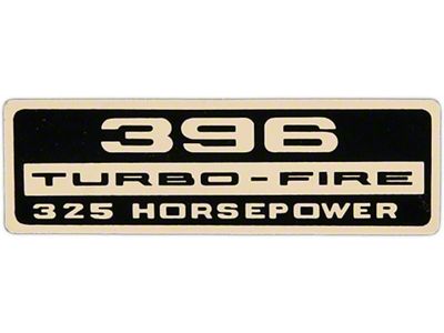 Full Size Chevy Valve Cover Decal, 396ci/325hp Turbo-Fire, 1958-1972