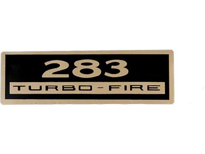 Full Size Chevy Valve Cover Decal, Turbo-Fire, 283ci, 1962-1963