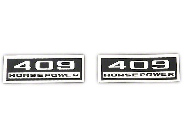 Full Size Chevy Valve Cover Decals, 409hp, 1962
