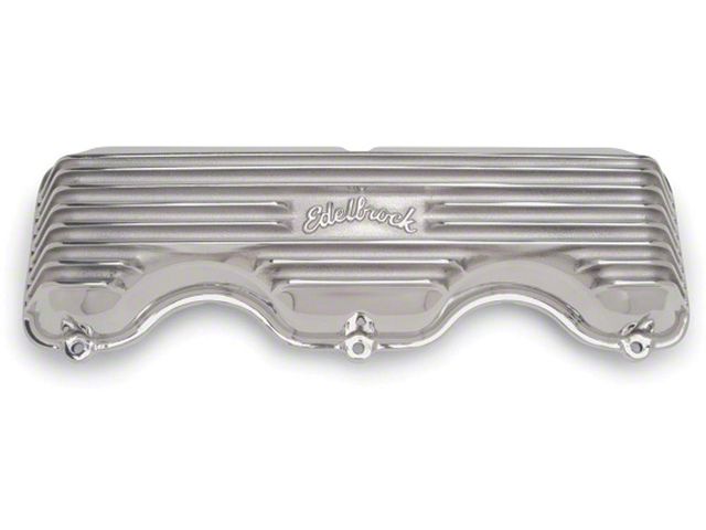 Full Size Chevy Valve Covers, 348 & 409ci, Polished Aluminum, Edelbrock, 1958-65