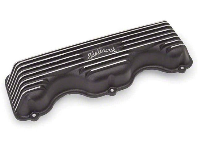 Full Size Chevy Valve Covers, 348ci & 409ci, With Black Finish, Edelbrock, 1958-65