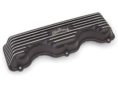 Full Size Chevy Valve Covers, 348ci & 409ci, With Black Finish, Edelbrock, 1958-65