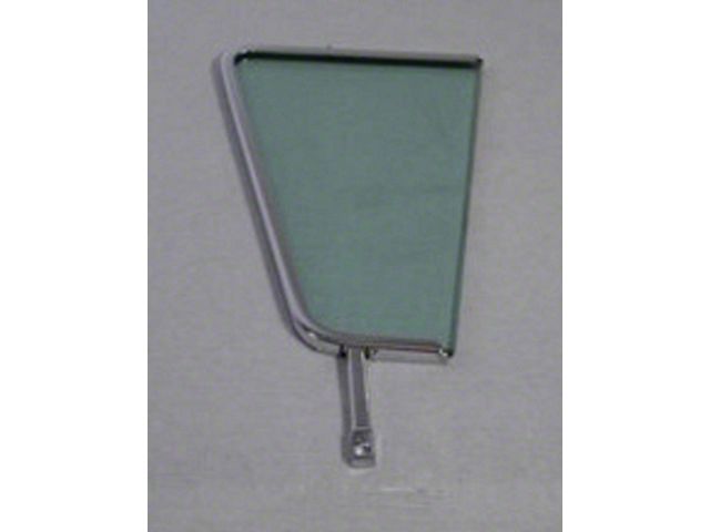 Full Size Chevy Vent Glass Assembly, Left, Green Tinted, Impala Hardtop & Convertible, 1958