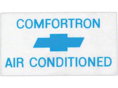 Full Size Chevy Window Comfortron Air Conditioning Decal, 1968-1970