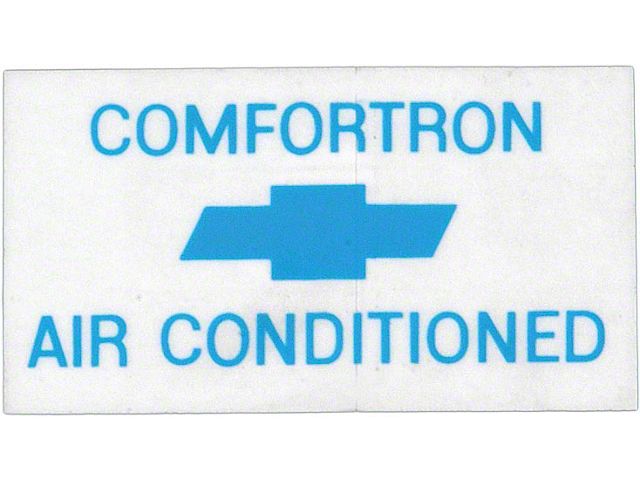 Full Size Chevy Window Comfortron Air Conditioning Decal, 1968-1970