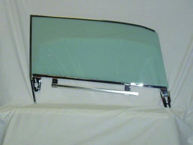 Full Size Chevy Door Glass Assembly, Left, Green Tinted, 1961-1962 Bel Air & 1961 Impala Hardtop (Impala Sports Coupe, Two-Door)