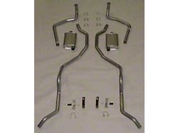 Full Size Chevy Dual Exhaust System, Aluminized 2-1 & 2, Small Block, With Turbo Mufflers, 1960-1964