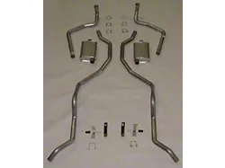 Full Size Chevy Dual Exhaust System, Aluminized 2-1 & 2, Small Block, With Turbo Mufflers, 1960-1964
