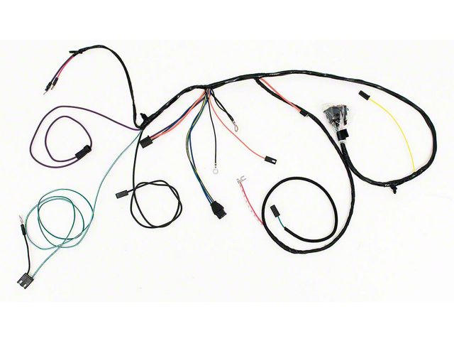 Full Size Chevy Engine Wiring Harness, 6-Cylinder, For CarsWith Factory Gauges & Air Conditioning, 1965-1966