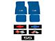 Full Size Chevy Floor Mats, Blue Carpet, With Embroidered Bowtie, Crossed-Flags, Impala/Crossed-Flags Or SS Logo, 1965-1970
