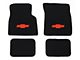 Full Size Chevy Floor Mats, Black Carpet, With Embroidered Bowtie, Crossed-Flags, Impala/Crossed-Flags Or SS Logo, 1959-1960