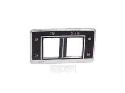 Full Size Impala Convertible Power Top Switch And Rear Defogger Switch Bezel, 1969-1970