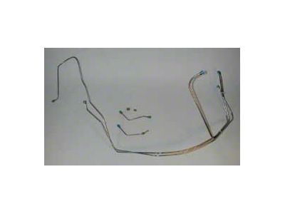Full Size Chevy Power Front Brake Line Set, With Dual Master Cylinder, Use With Adjustable Style Proportioning Valve, Stainless Steel, 1958-1964