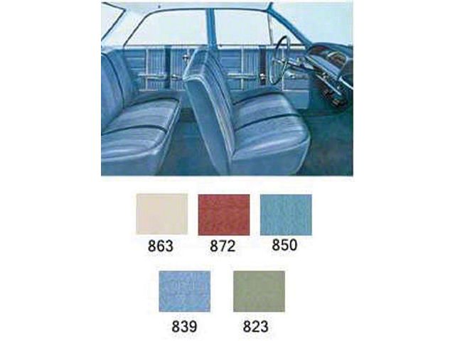 Full Size Chevy Preassembled Door Panel & Quarter Trim Panel Interior Kit Service, 4-Door Sedan, Bel Air, 1964