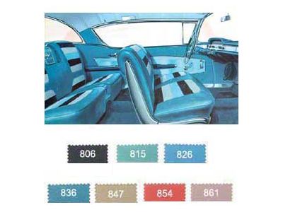 Full Size Chevy Preassembled Interior Door Panel & Quarter Trim Panel Set, 2-Door Hardtop, Impala, 1958 (Impala Sports Coupe)