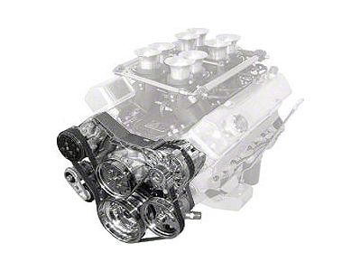 Full Size Chevy Serpentine Drive System, Small Block, Without Power Steering, Bright Finish Package, FrontRunner, Vintage Air, 1958-1972