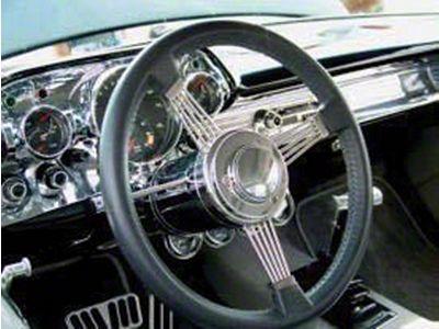 Full Size Chevy Steering Wheel Adapter, Short, Polished Billet Aluminum, Fits ididit Or Flaming River Columns, 1958-1972