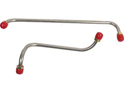The Right Stuff Detailing Galaxie Fuel Pump To Carburetor Lines, Big Block V8 With 4-Barrel, 2-Piece Stainless Steel, 1961-1964 (Big Block V8 with 4-Barrel Carb)
