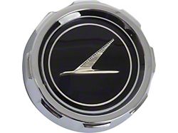 Gas Cap - Chrome With Gold Falcon On Black Background - Falcon Except Station Wagon, Sedan Delivery & Ranchero